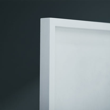 White premium wooden wall frame on a dark background