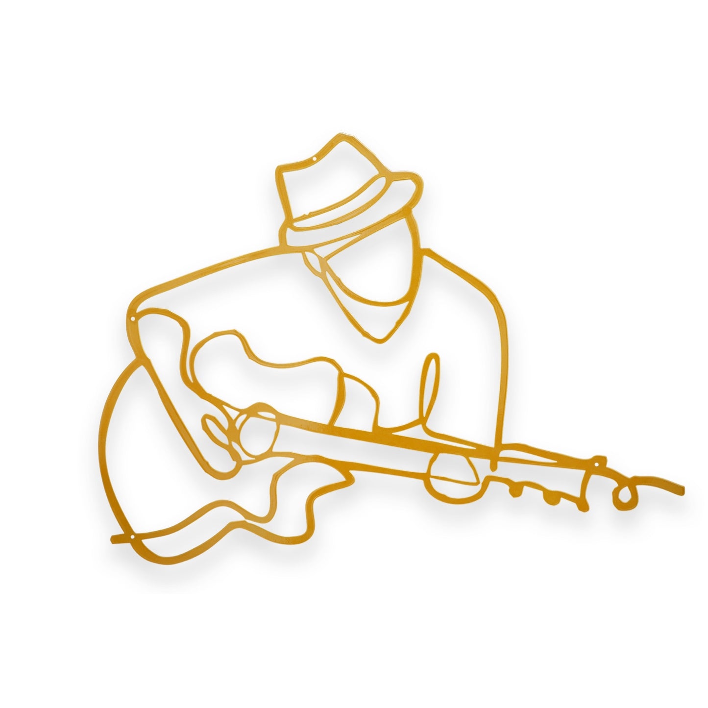 Guitarist Line Art - Premium CNC Metal Wall Art