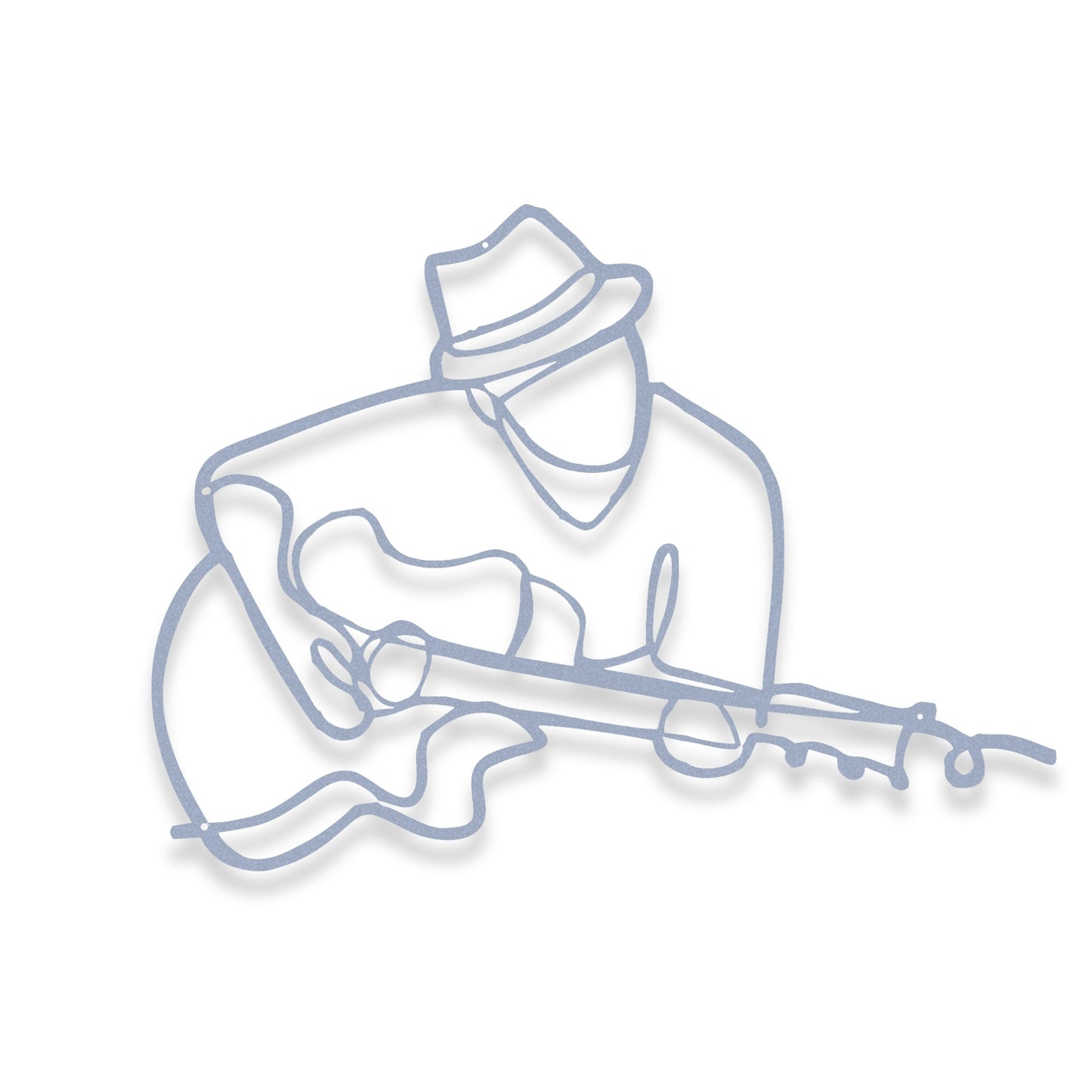 Guitarist Line Art - Premium CNC Metal Wall Art