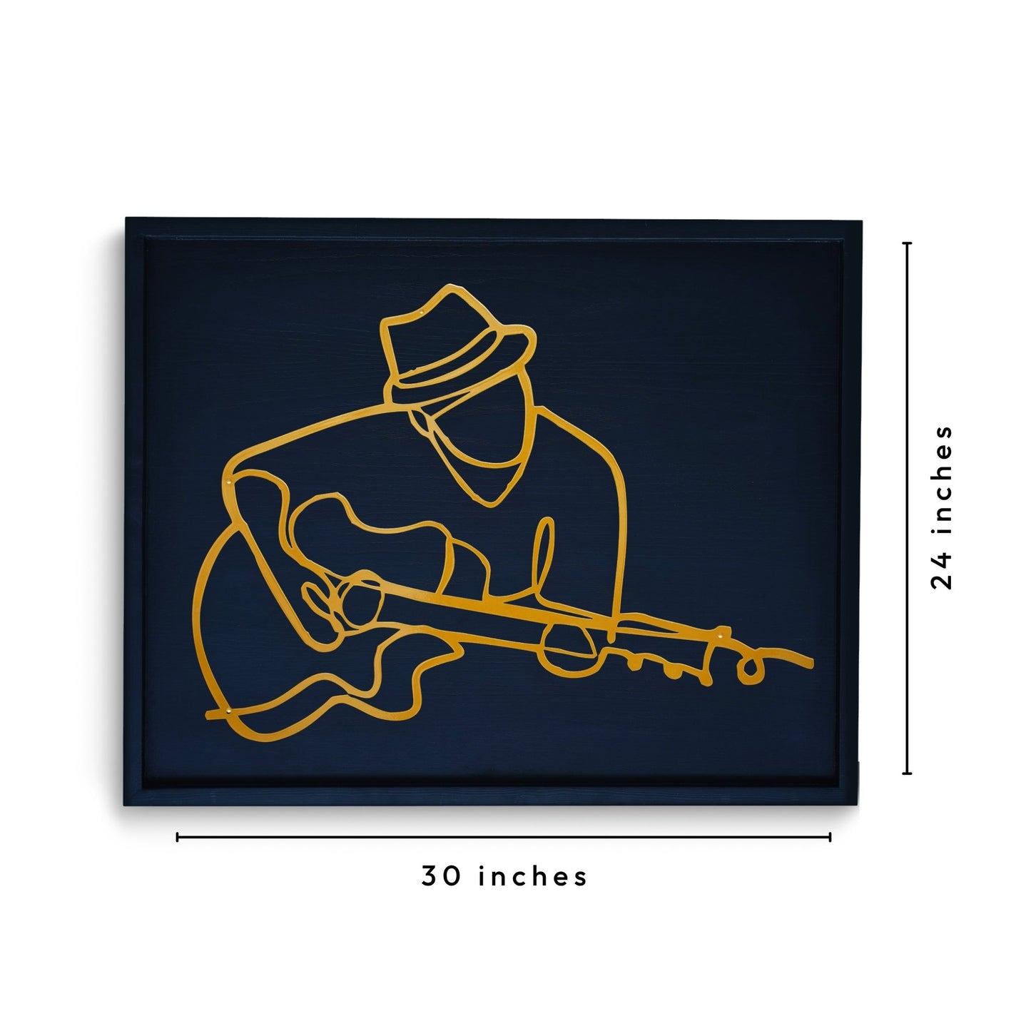 Guitarist Line Art - Premium CNC Metal Wall Art