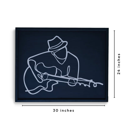 Guitarist Line Art - Premium CNC Metal Wall Art
