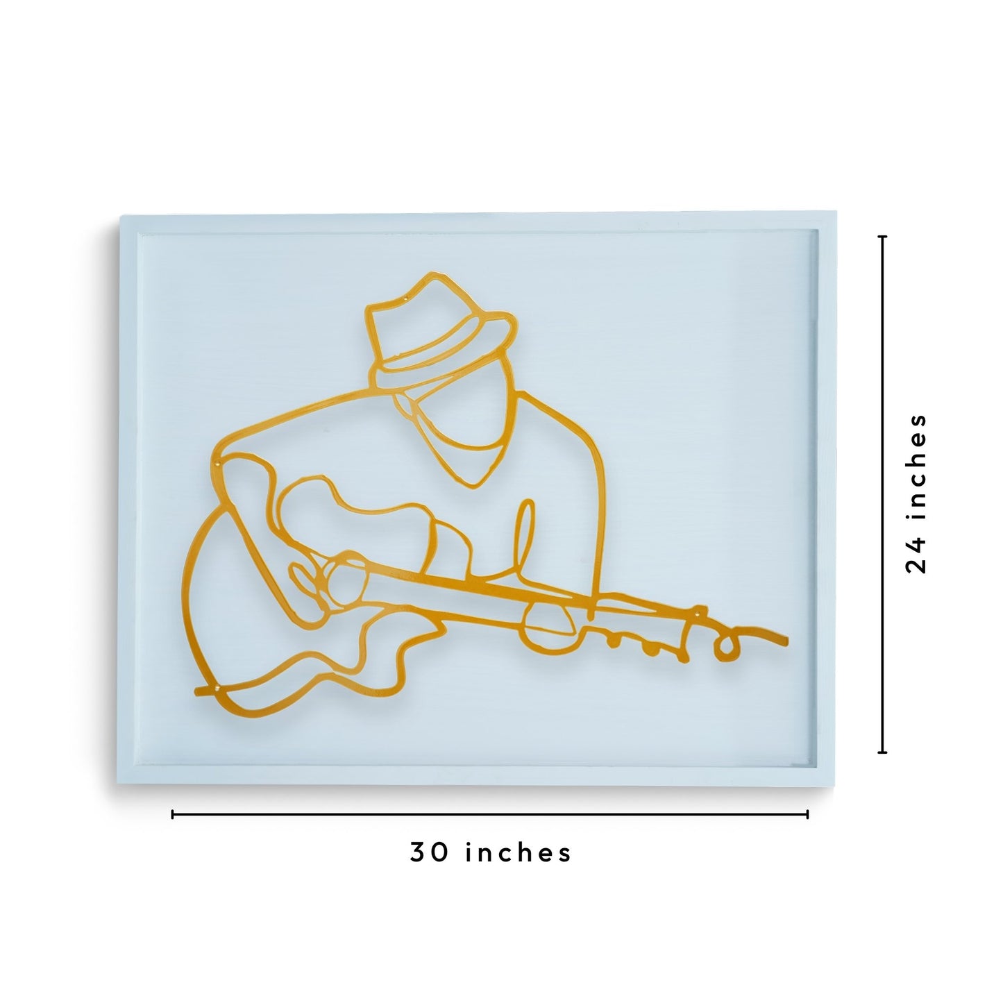 Guitarist Line Art - Premium CNC Metal Wall Art