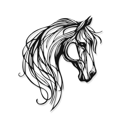 Black metal wall art Horse