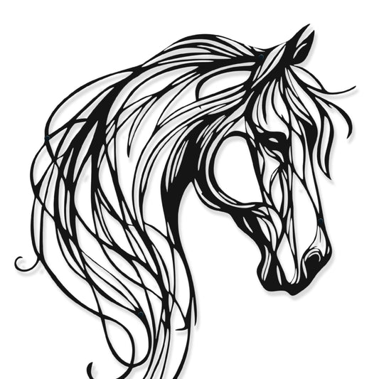 Black  metal wall art horse zoom in photo